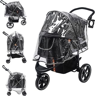UNIVERSAL RAIN COVER XL, Hundebuggy Regenschutz, Allwetterschutz, Klettverschlüsse. Einfaches Überwurfdesign. Ideal für die meisten großen Hundebuggys, perfekt für My Duque's COOPER