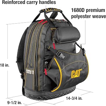 Caterpillar - 18 Pro Tool Backpack, Workspace Organizer, Bags & Packs 980197N