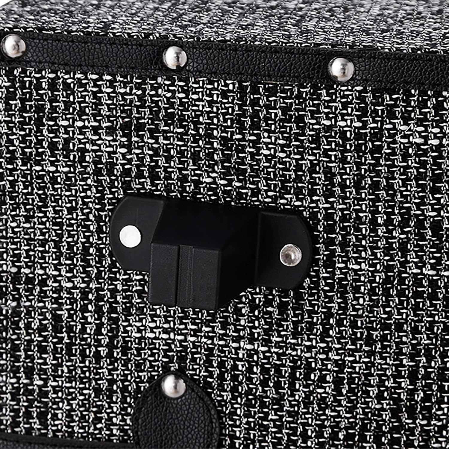 DormCo Texture® Brand Trunk - Black Threaded White