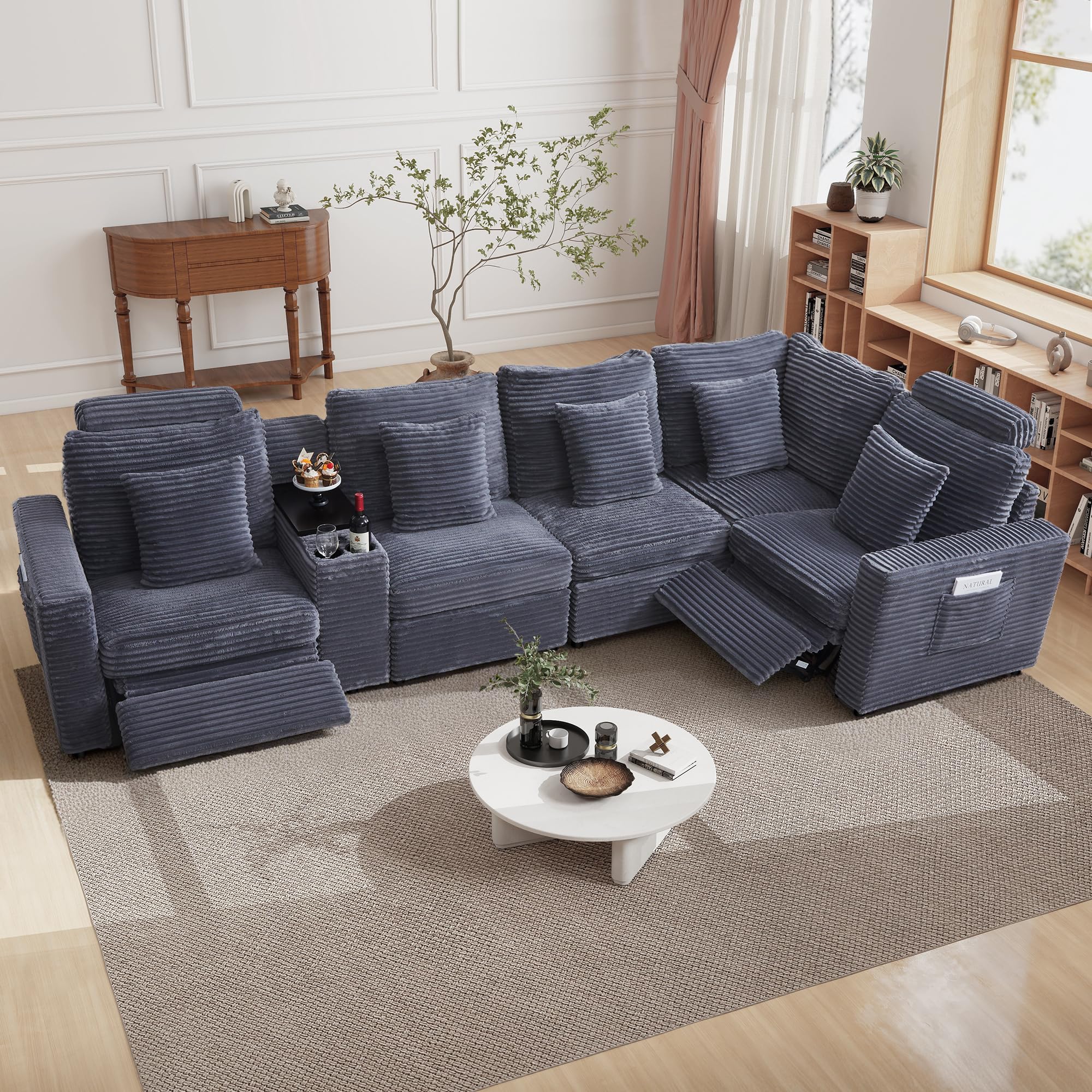 RARZOE Oversized Modular Sectional Sofa with 2 Power Recliner, 5-Seater L-Shaped — product photo