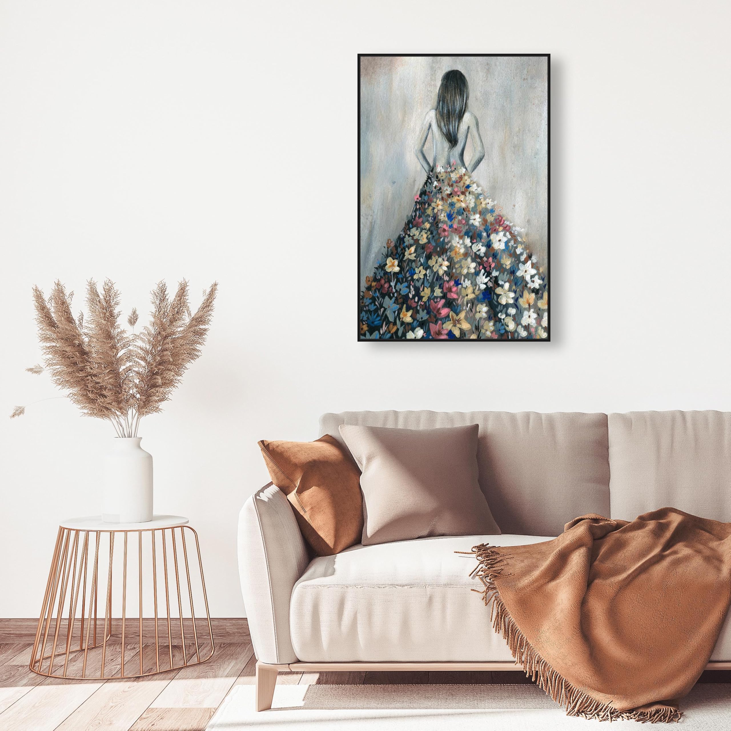 Amazon.com: Oliver Gal Girl with Flower Thoughts Canvas Print Wall