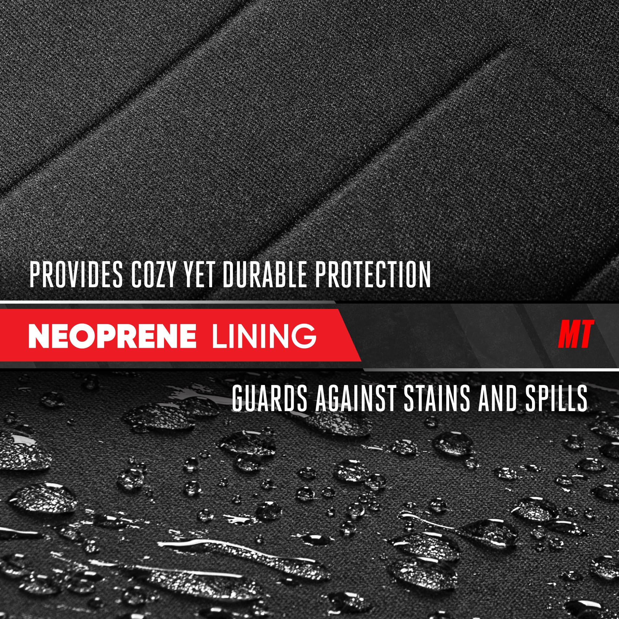 Neoprene Advantage wasserdichte Sitzbezüge - LKW, Van & SUV Sitzbezüge für Autos - Vordersitzbezug-Set mit Airbag-Kompatibilität, universelle Passform für Autositze, Schwarz (Armlehnenbezüge Nicht im