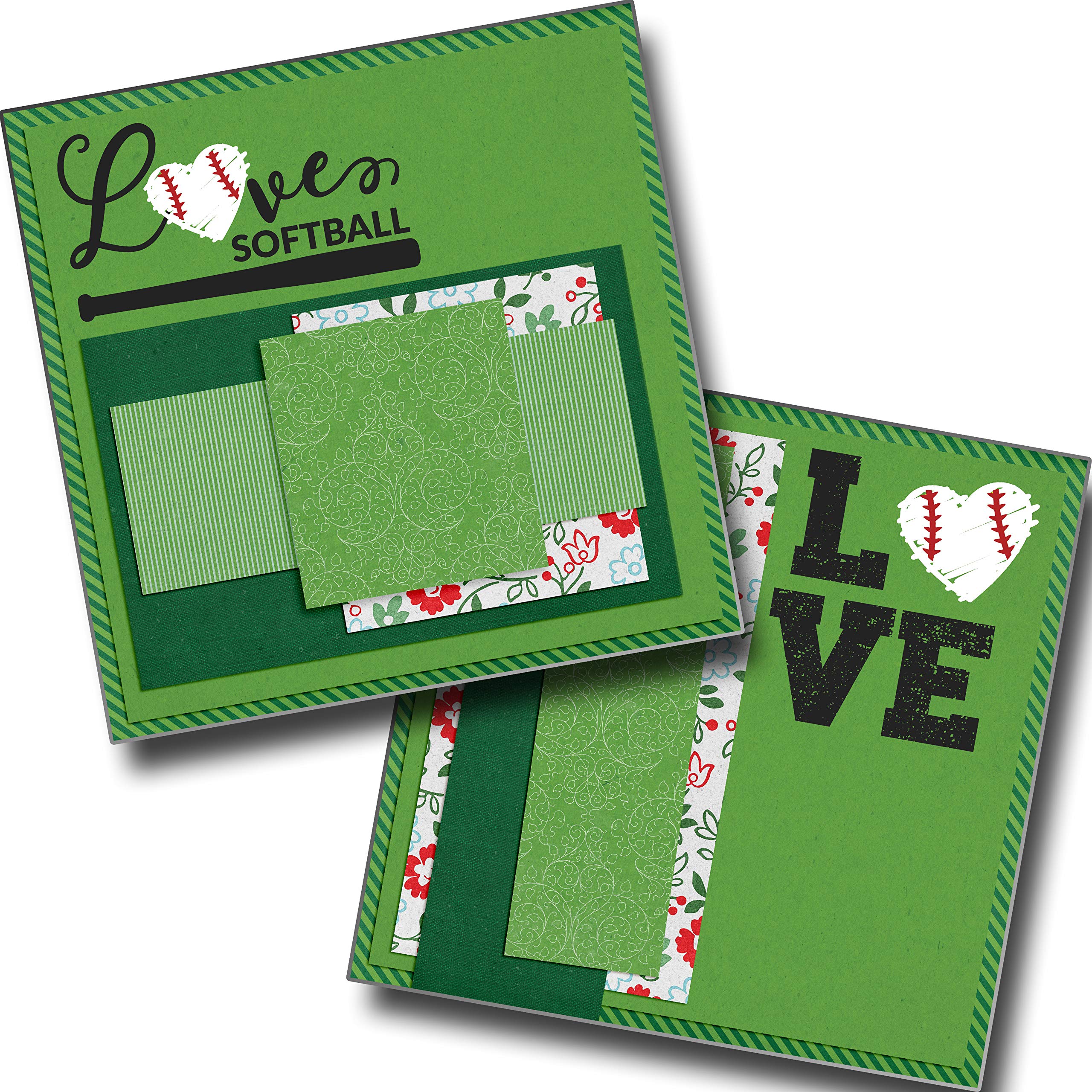 Love Softball NPM - Premade Scrapbook Pages - EZ Layout 4965