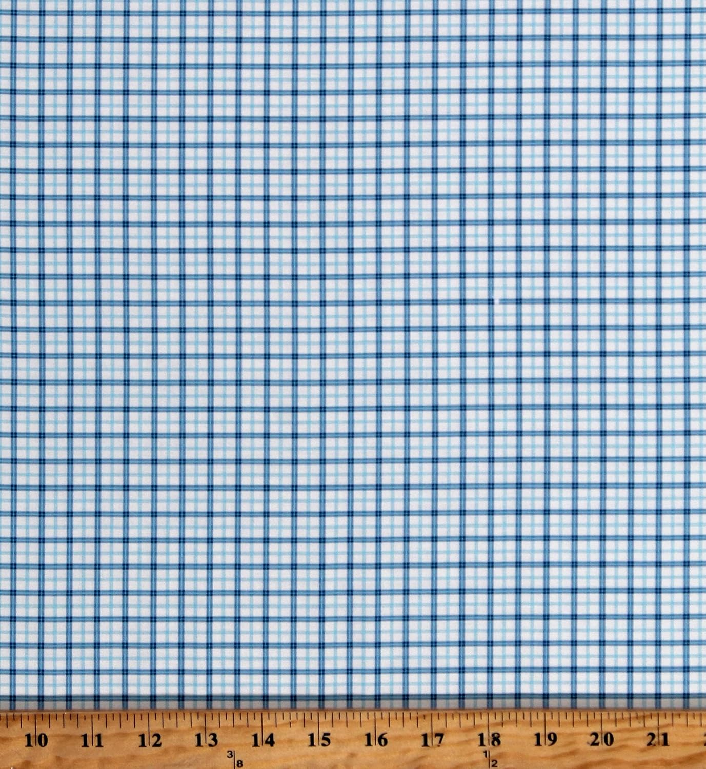 Cotton Plaid Independence Day 4th of July Patterned Red, White, & Bang Cream Cotton Fabric Print by The Yard (D306.59)