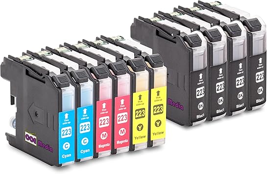 10 Compatible Cartridges For Brother Lc 223 Xl Ink 4x Bk ml 2x C
