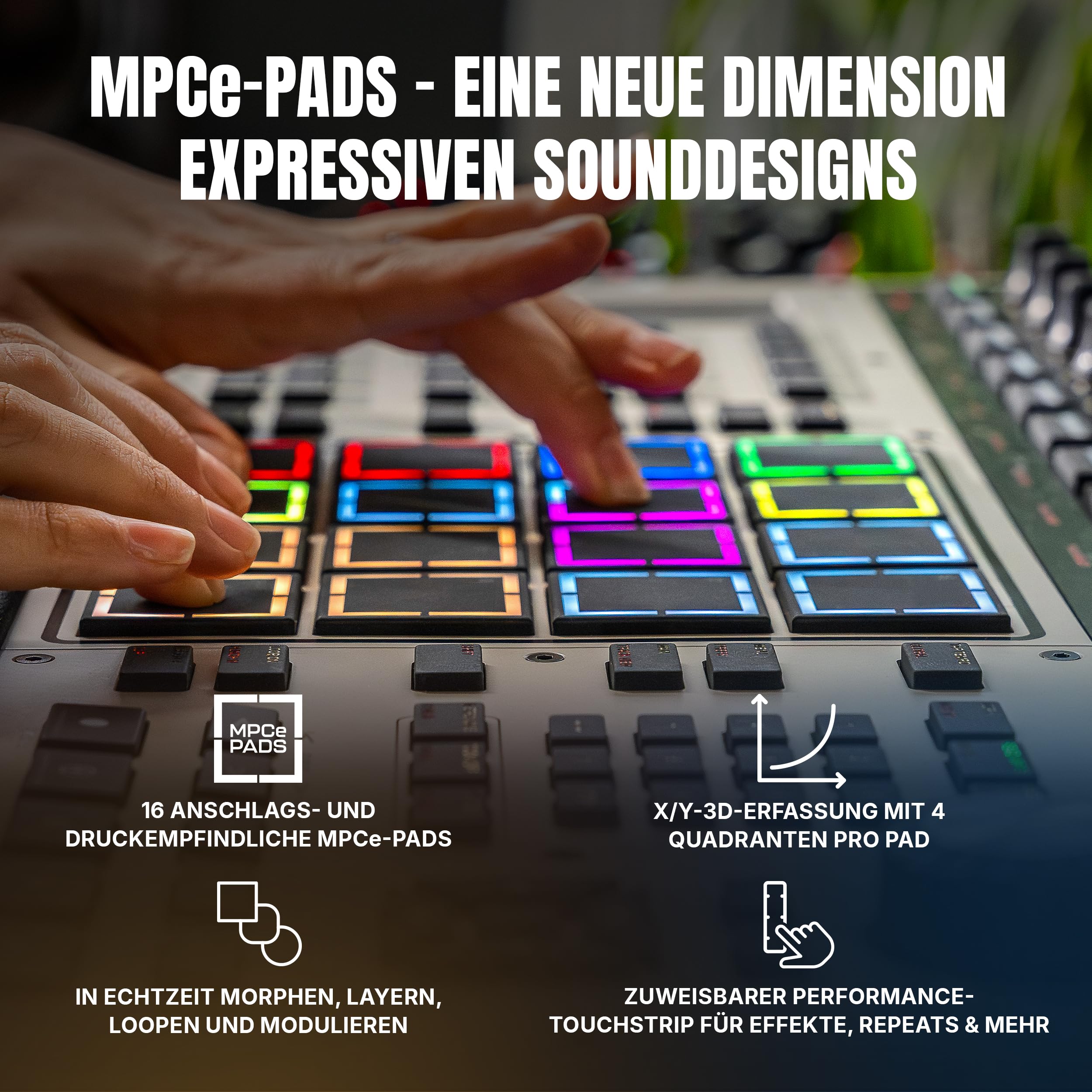 Akai Professional MPC XL Standalone Music Production Center für Sampling und Sequencing mit 10,1-Zoll Touchscreen, 3D MPCe Pads, 8‑Core CPU, 16 GB RAM und 256 GB SSD