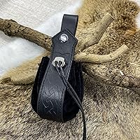 Vista 5 de Riñonera para cinturón, riñonera medieval, vintage, de cuero, funda para teléfono celular, funda para cinturón, bolsillo, casual, senderismo