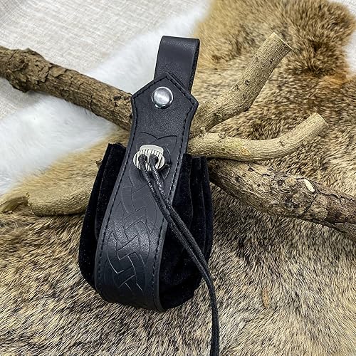 Miniatura 5 de 3 piezas de cinturón renacentista de Halloween, monedero, soporte para teléfono, falda, caminatas, medieval, vikingo, pirata, cinturón de cuero,