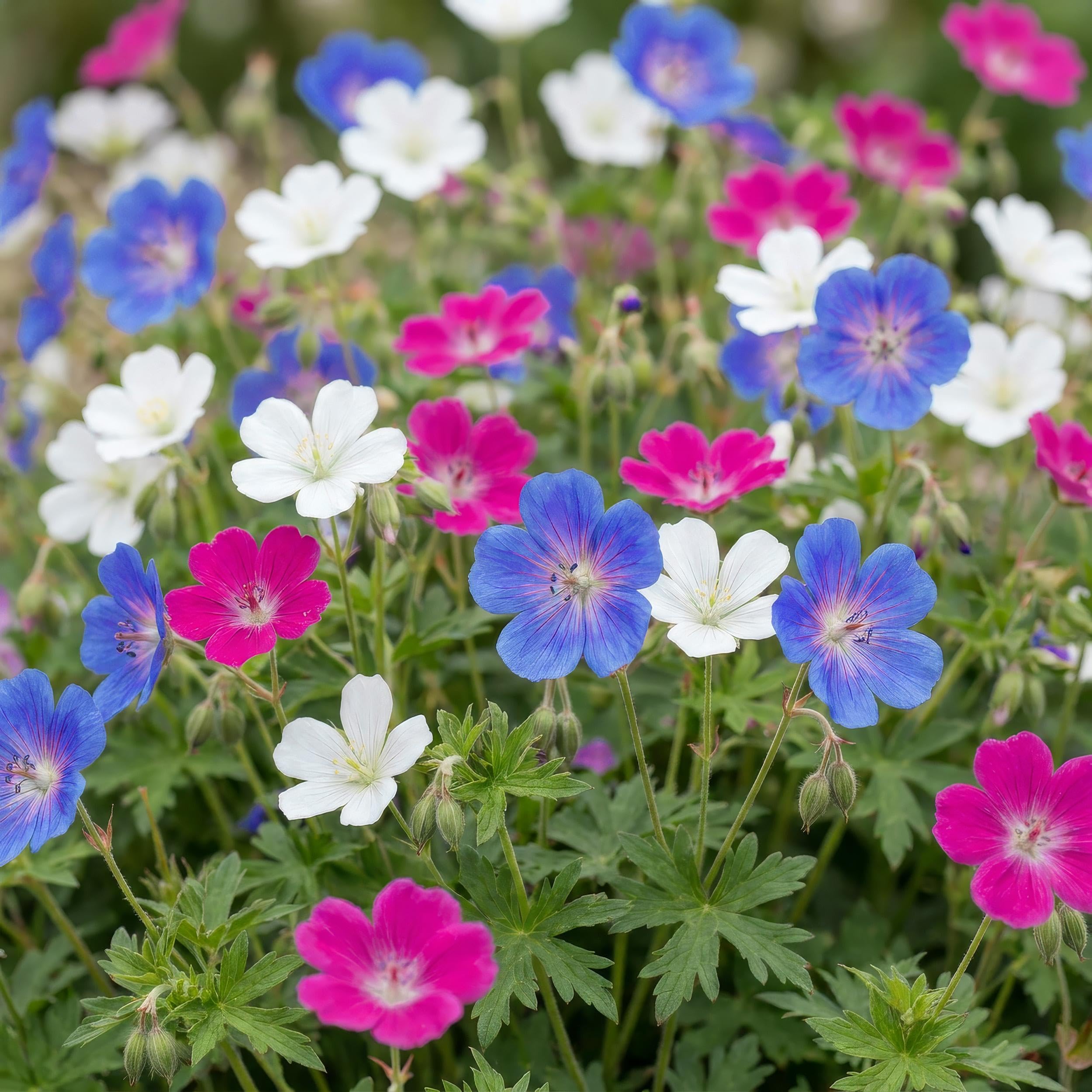 Géranium tricolore - Bec-de-cigogne - Couvre-sol - Violet - Rose - Blanc - 24 plants - 15-25cm - Ø11cm - Plante de jardin