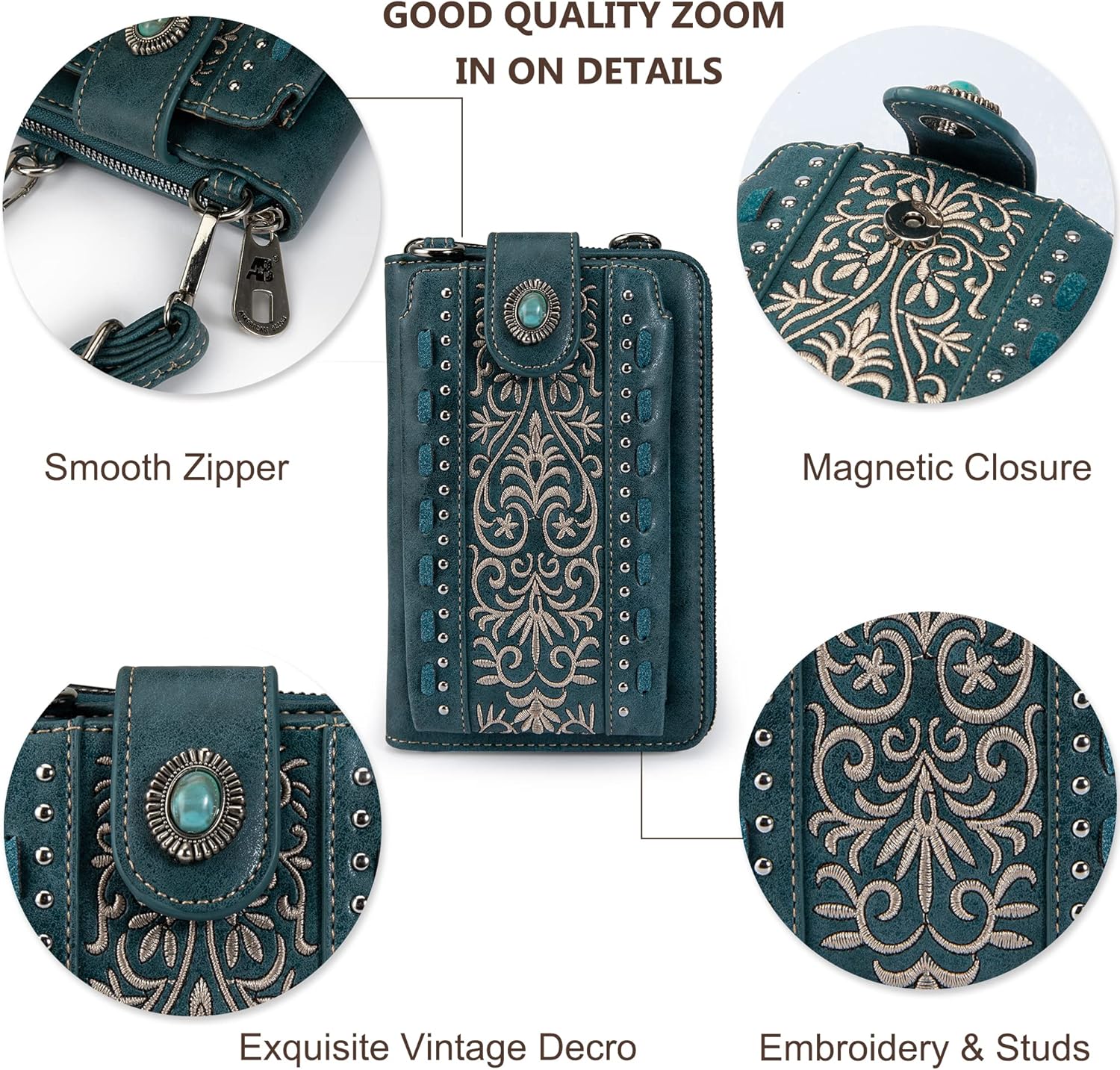 Montana West Small Crossbody Bags for Women Western Handbag with Cash Slots