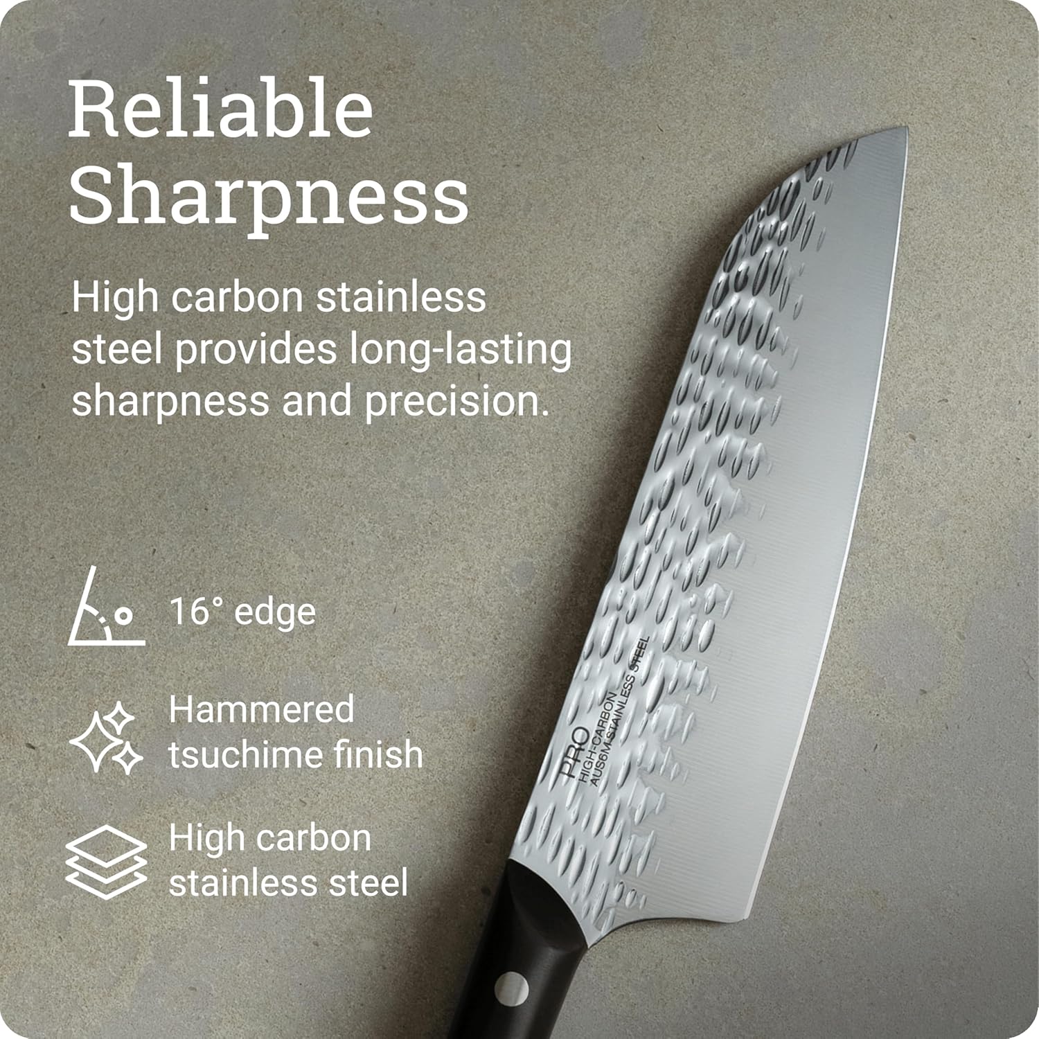 Kai PRO 7" Santoku Knife, Hand Sharpened All Purpose Knife, Japanese AUS6M Stainless Steel Blade, Full-Tang POM Handle, NSF Certified, Versatile Japanese Cutting Tool - Image 4