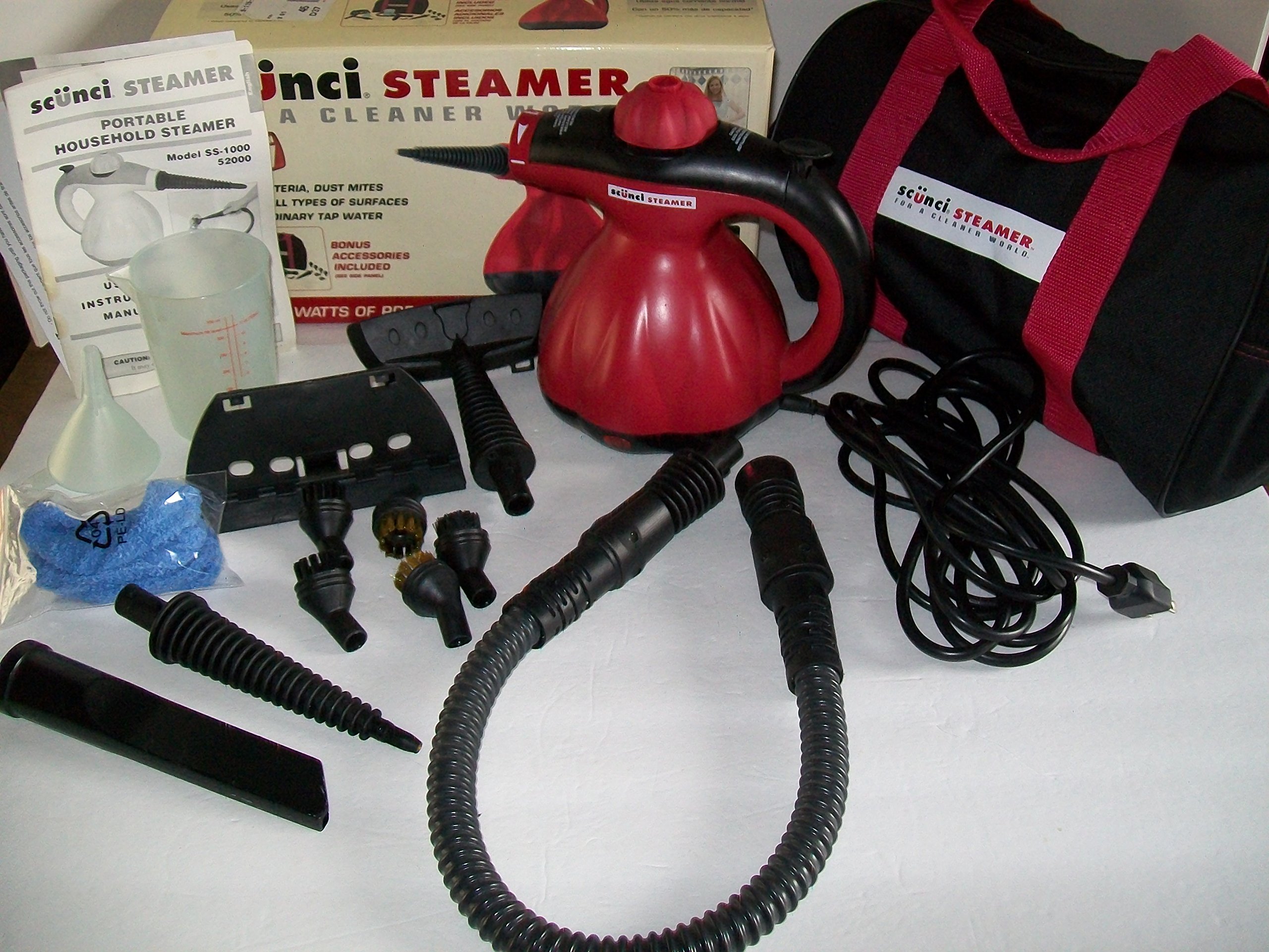 Scunci SS1000 Hand Held Steam Cleaner with Attachments by Scunci