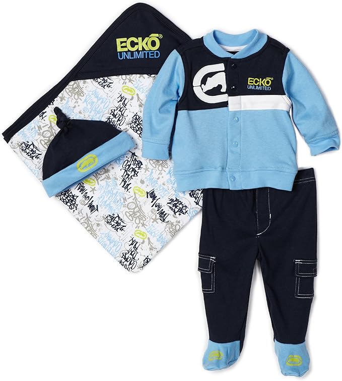 Ecko Babyboys Newborn Take Me Home Set, Navy, 36 Months