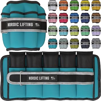 Adjustable 5lb Ankle Weights 1 Pair for Women & Men - Nordic Lifting