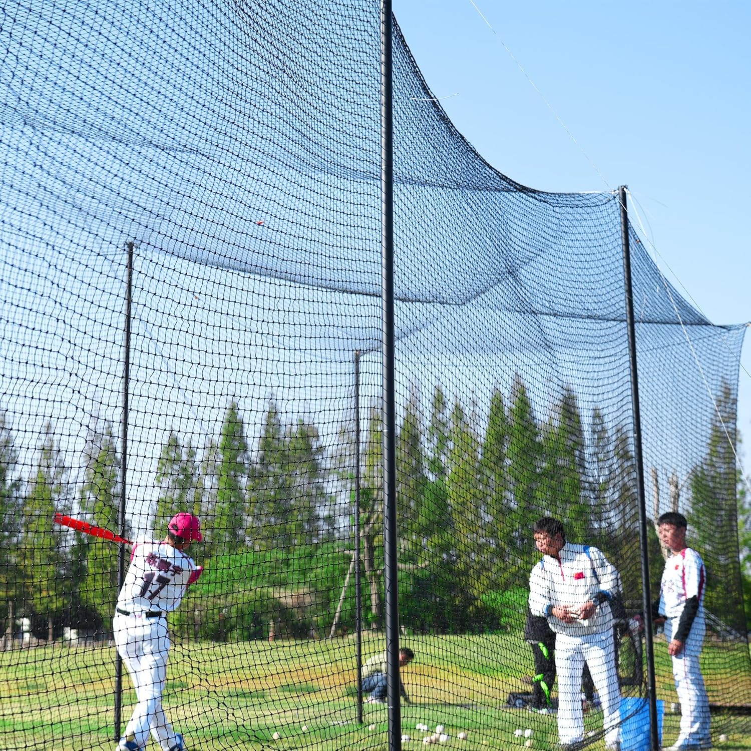 35 FT Golf Practice Nets，Baseball Batting Cage Net，Golf Batting Cage Nets for Pitching Training, Outdoor Backyard Batting Cage Net, Softball Cage for Backyard Outdoor (Only Net)