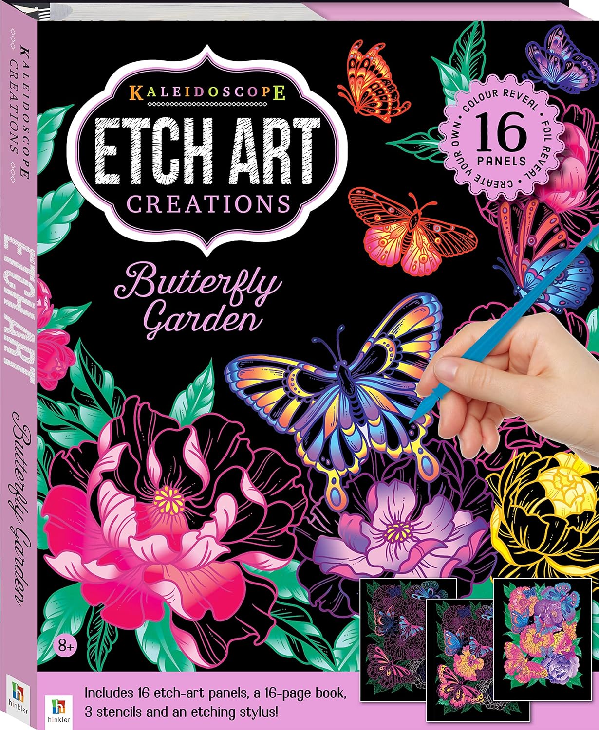 Hinkler Kaleidoscope Etch Art Creations Butterfly Garden Scratch