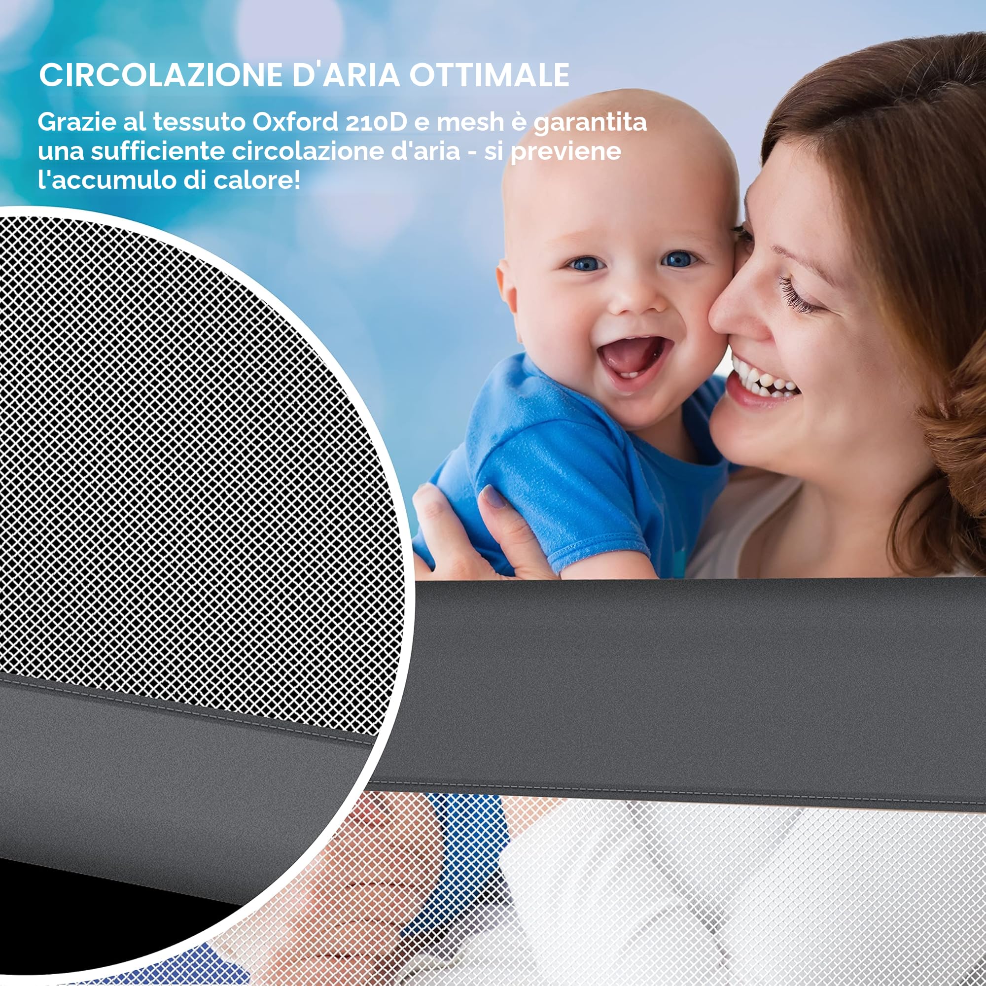 KESSER® Sponda da letto, Protezione per letto, Sponda da letto per bambini, Sponda da culla, Barriera letto per bambini, 150cm - Grigio Scuro