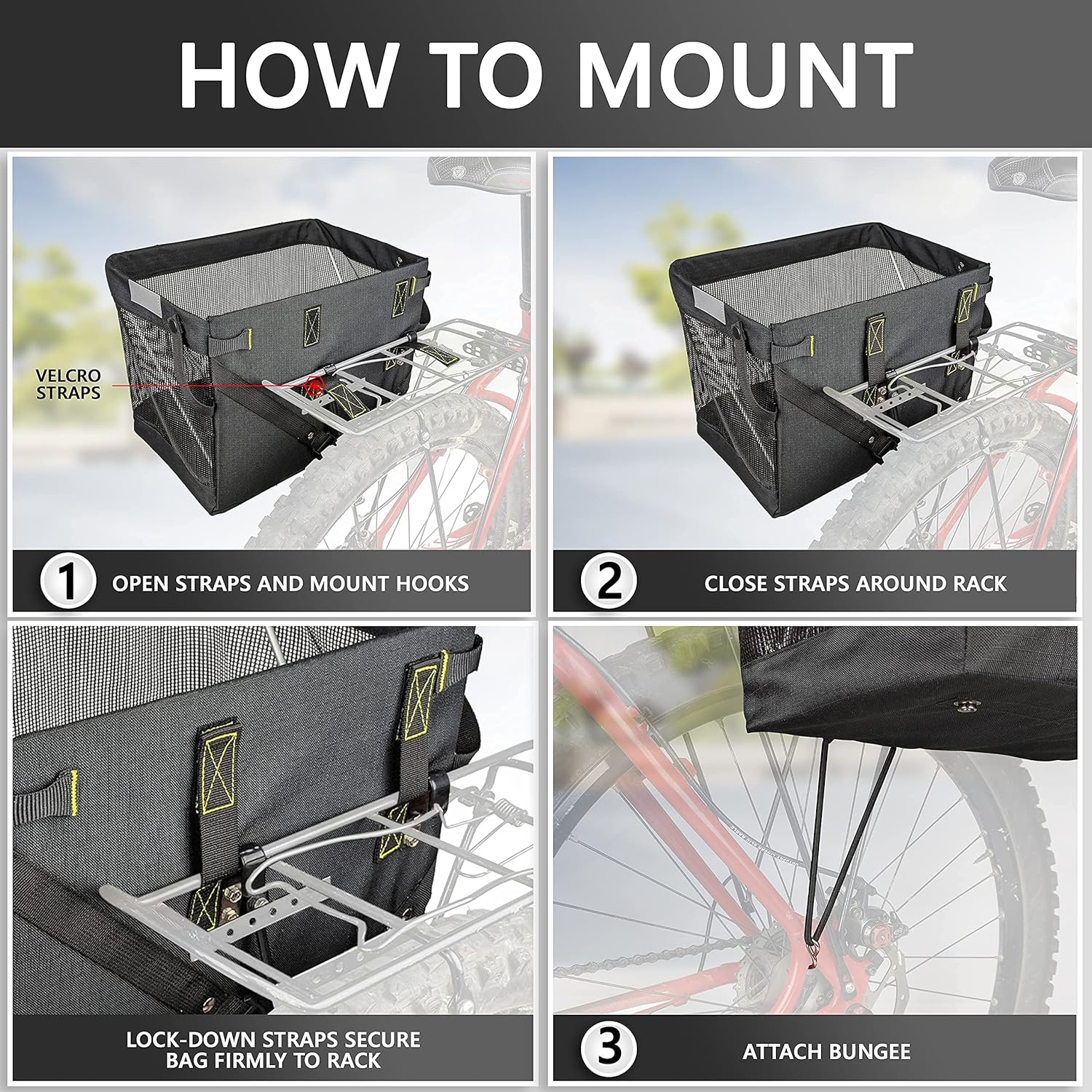 Grocery Pannier Bags - The Ultimate Carrier Baskets for Shopping with Your Bicycle - Pair