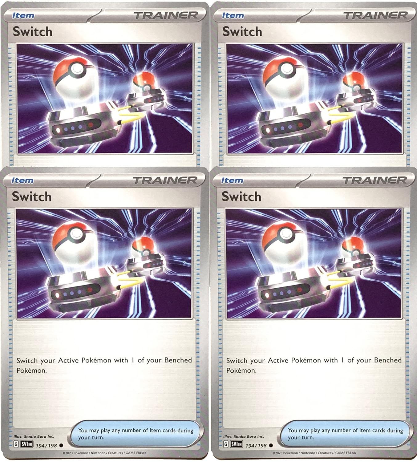 Switch 194 198 - Scarlet Violet - Pokemon Trainer x4 Card Lot - Playset 4X