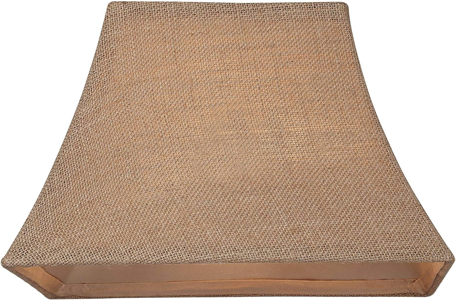 Natural Burlap Large Rectangle Lamp Shade (Pre-Assembled) 8" Wide x 5" Deep at Top and 14" Wide x 11" Deep at Bottom and 10" Slant x 9" Height (Spider) Replacement with Harp and Finial - Springcrest
