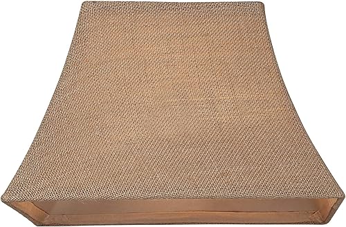 Miniatura 2 de Pantalla rectangular grande de arpillera natural de 8 pulgadas de ancho x 5 pulgadas de profundidad en la parte superior y 14 pulgadas de ancho x 11