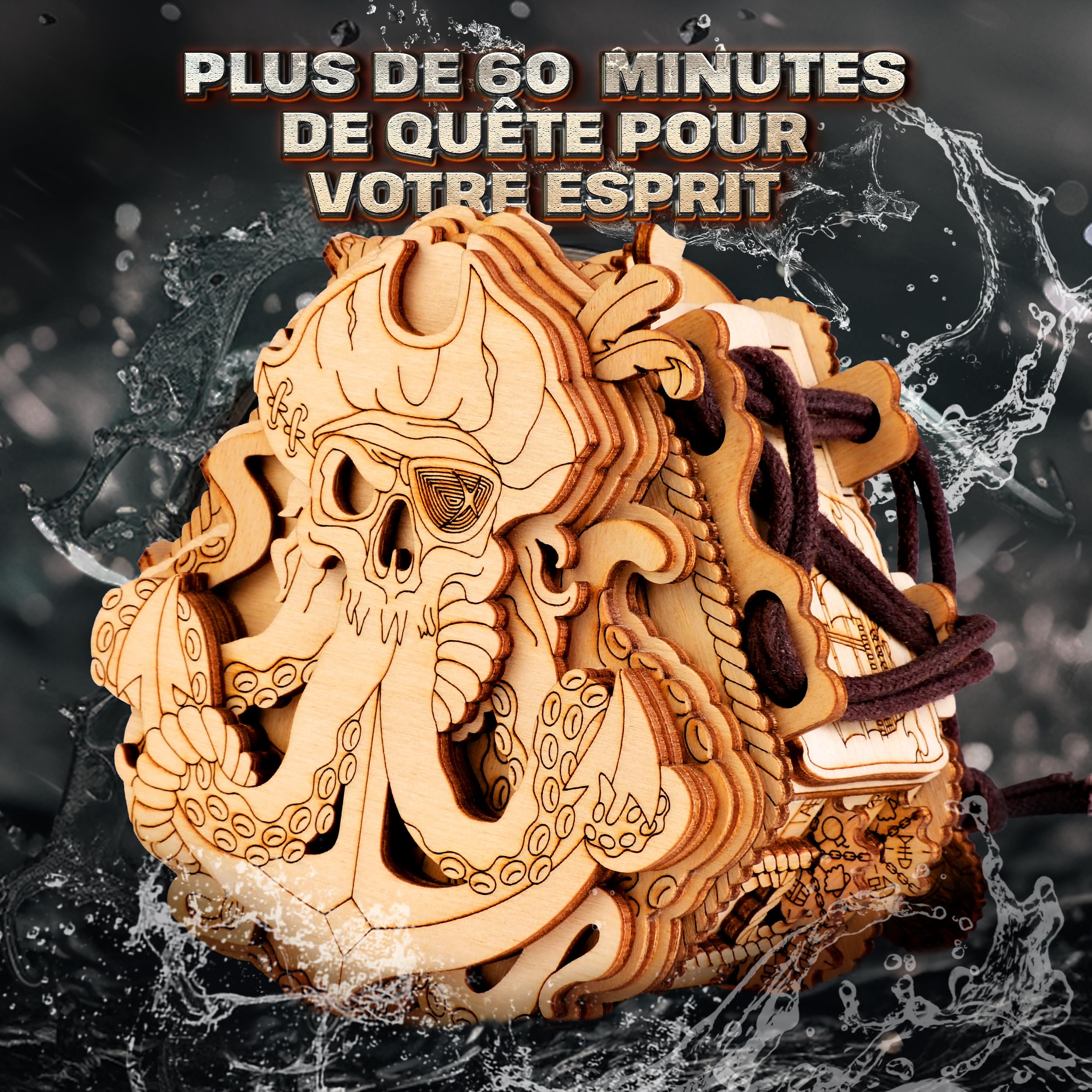 ESC WELT Blackbeard's Compass Puzzle Box - Escape Room in a Box - Brainteaser - 3D Escape Game Money Box - Gift Box Riddle Game - Puzzle Box - Wooden Puzzle Box for Family Games - Gift Box Puzzle Game