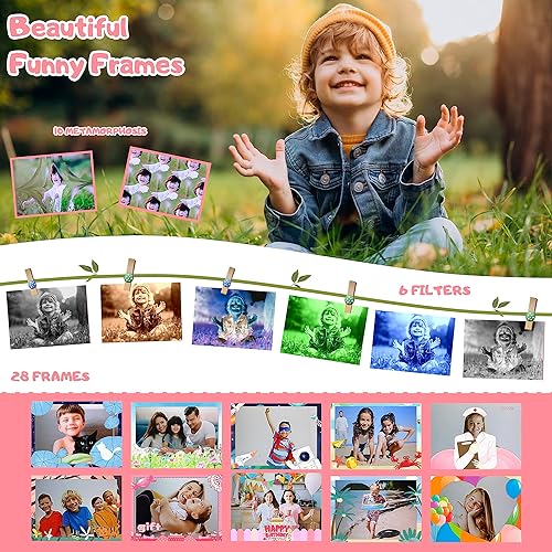 Miniatura 5 de iMisH Cámara 48M para niños de 3 a 9 años, batería grande de 1000 mAh con cámara de video de 1080p para niños, funda de silicona a prueba de golpes