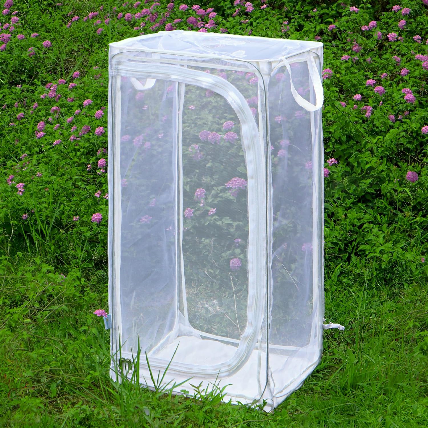 Large 30" Monarch Butterfly Cage - Heavy Duty Collapsible Mesh Habitat with Zipper Guard, Outdoor Pop-Up Enclosure for Raising Caterpillars & Releasing Butterflies