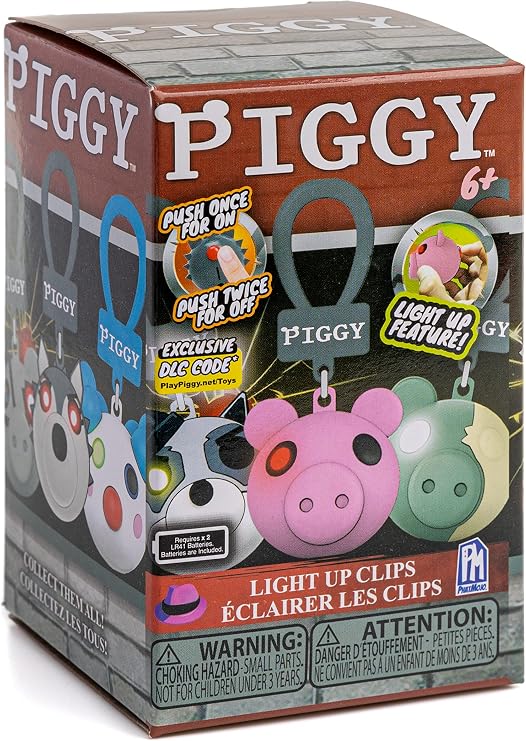 PIGGY - Mystery Box Character Light-Up Clips, Game Characters Blind Box, Includes DLC, Style May Vary, Collect All 10
