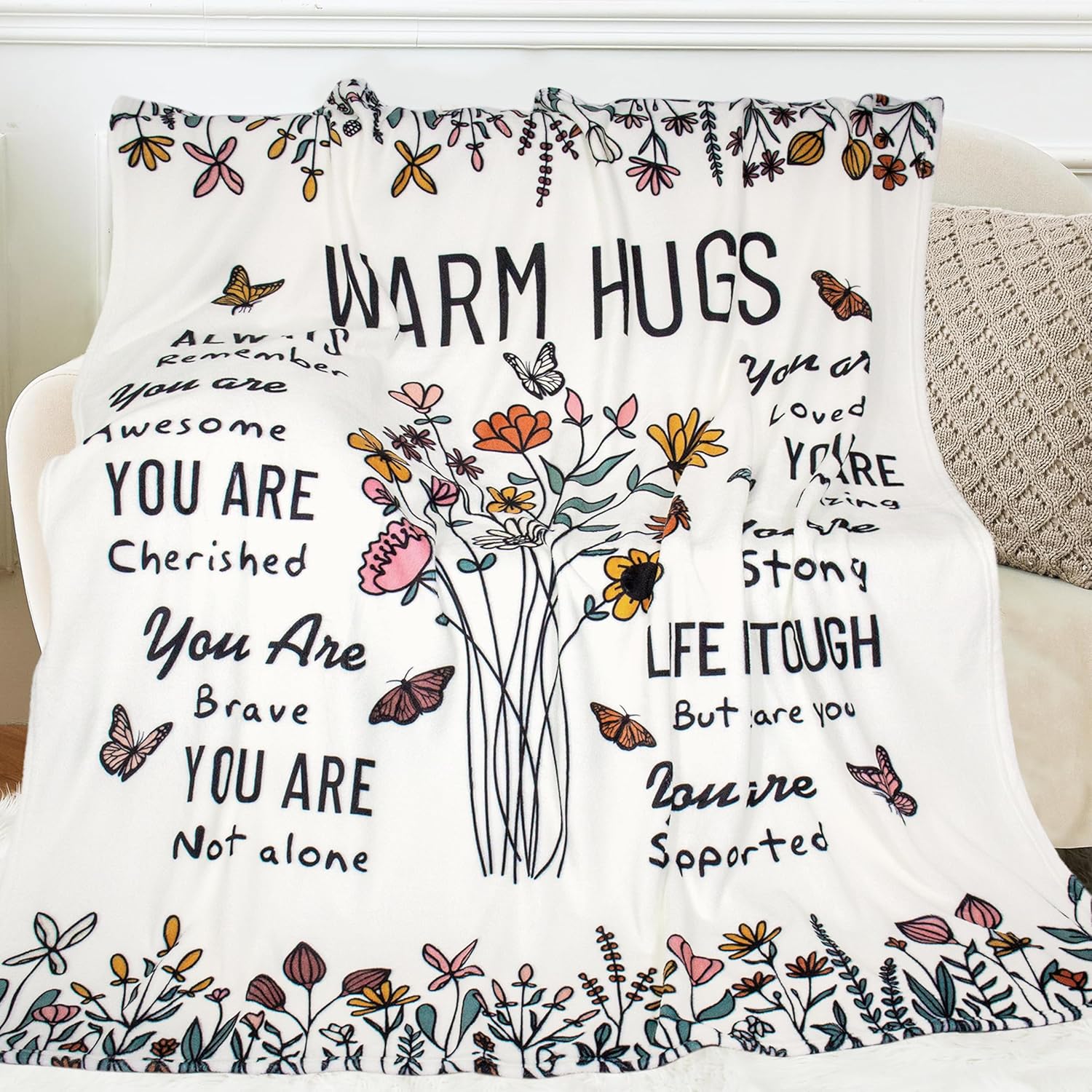 Get Well Gifts for Women, Warm Hug/Healing Blanket Throw 60"x50", Inspirational Gifts, Thinking of You/Cancer Care/Sympathy/After Surgery Gifts, Feel Better Gifts - Image 4