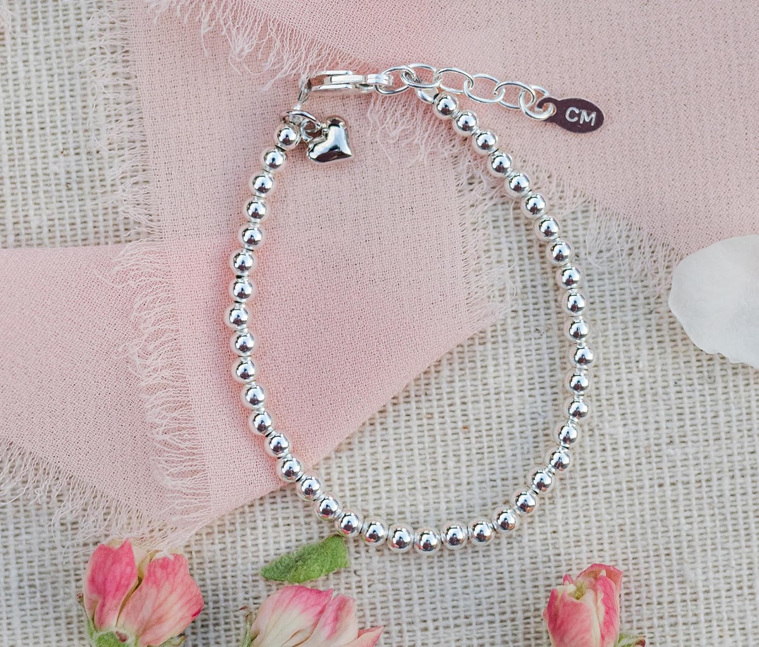 Cherished Moments 925 Sterling Silver Stackable Matching Mom & Me Bracelets with Heart Charm for Babies, Infants, Toddlers and Little Girls - Image 3