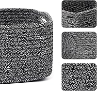 Vista 2 de Small Storage Baskets for Organizing Closet Organizer Bins Shelf Toy Basket Woven Rope Baskets Cube Decorative Box Shallow Basket