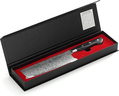 Miniatura 10 de KATSURA Cuchillo chino de carnicero  6.5 pulgadas  Cuchillo japonés premium AUS 10, 67 capas de acero de Damasco