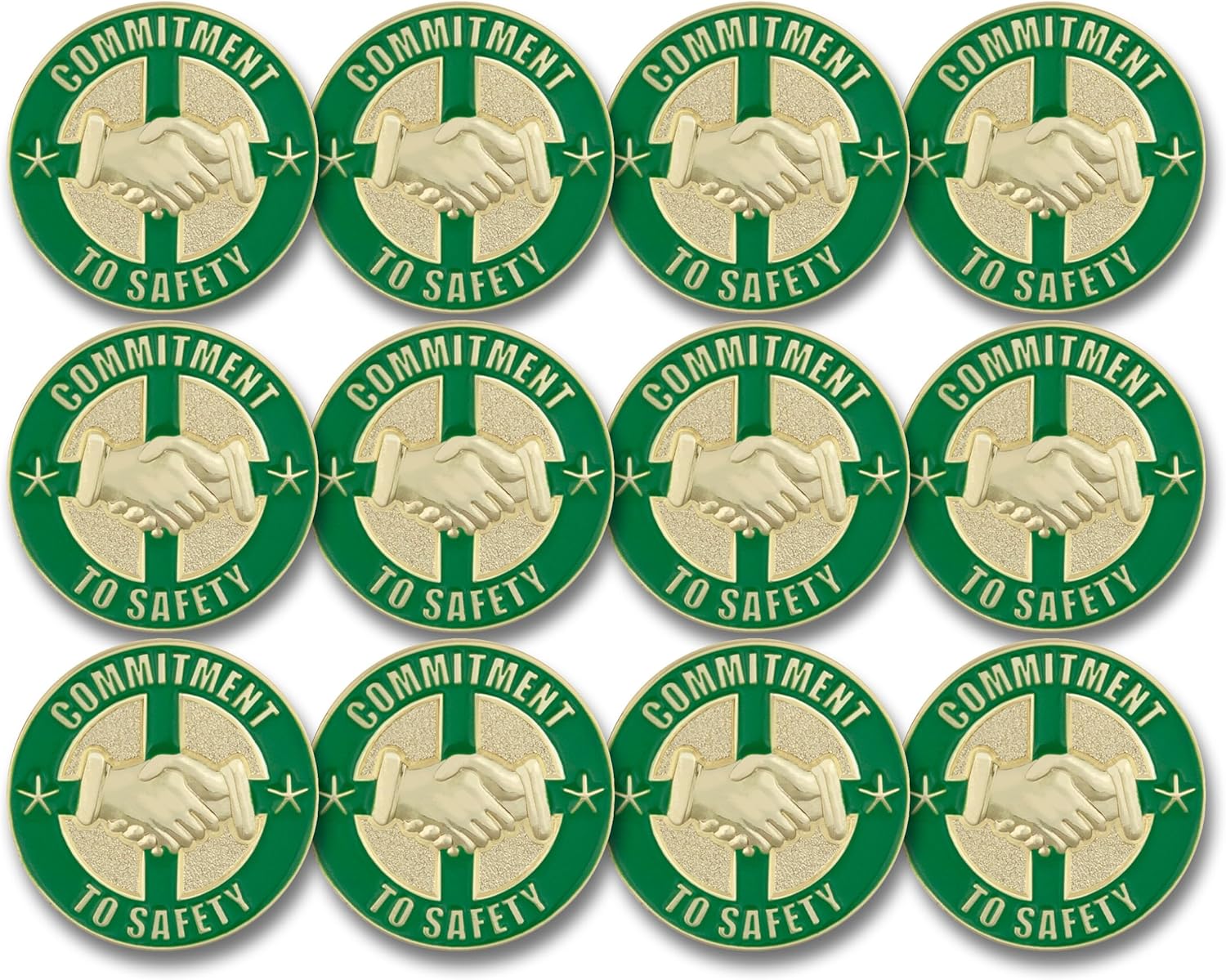 SHOP AWARDS AND GIFTS Commitment to Safety Award Employee Recognition Gold Enamel Lapel Pins Reward Gifts, 7/8 Inch