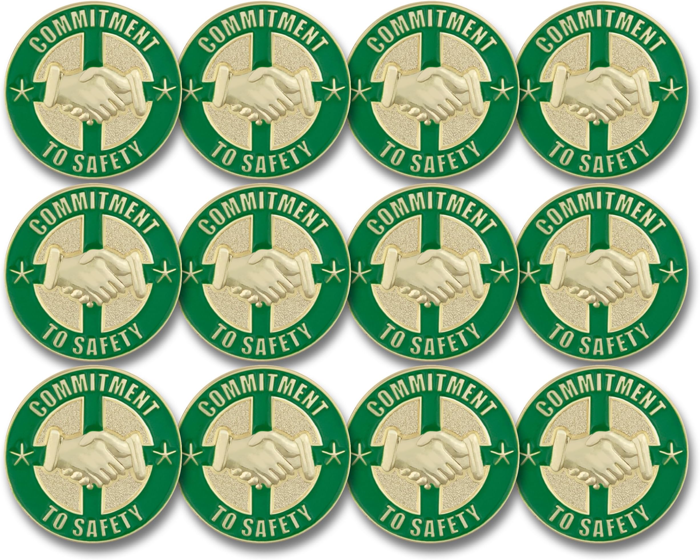 SHOP AWARDS AND GIFTS Commitment to Safety Award Employee Recognition Gold Enamel Lapel Pins Reward Gifts, 7/8 Inch