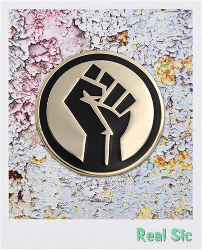Miniatura 2 de REAL SIC Pin de solapa BLM con puño elevado Black Lives Matter Pin para chaquetas, mochilas, bolsos, sombreros y tops, Esmalte, Esmalte