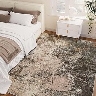 Arbosofe Modern Abstract Rug for Living Room, 5'x7' Washable Area Rug wi...