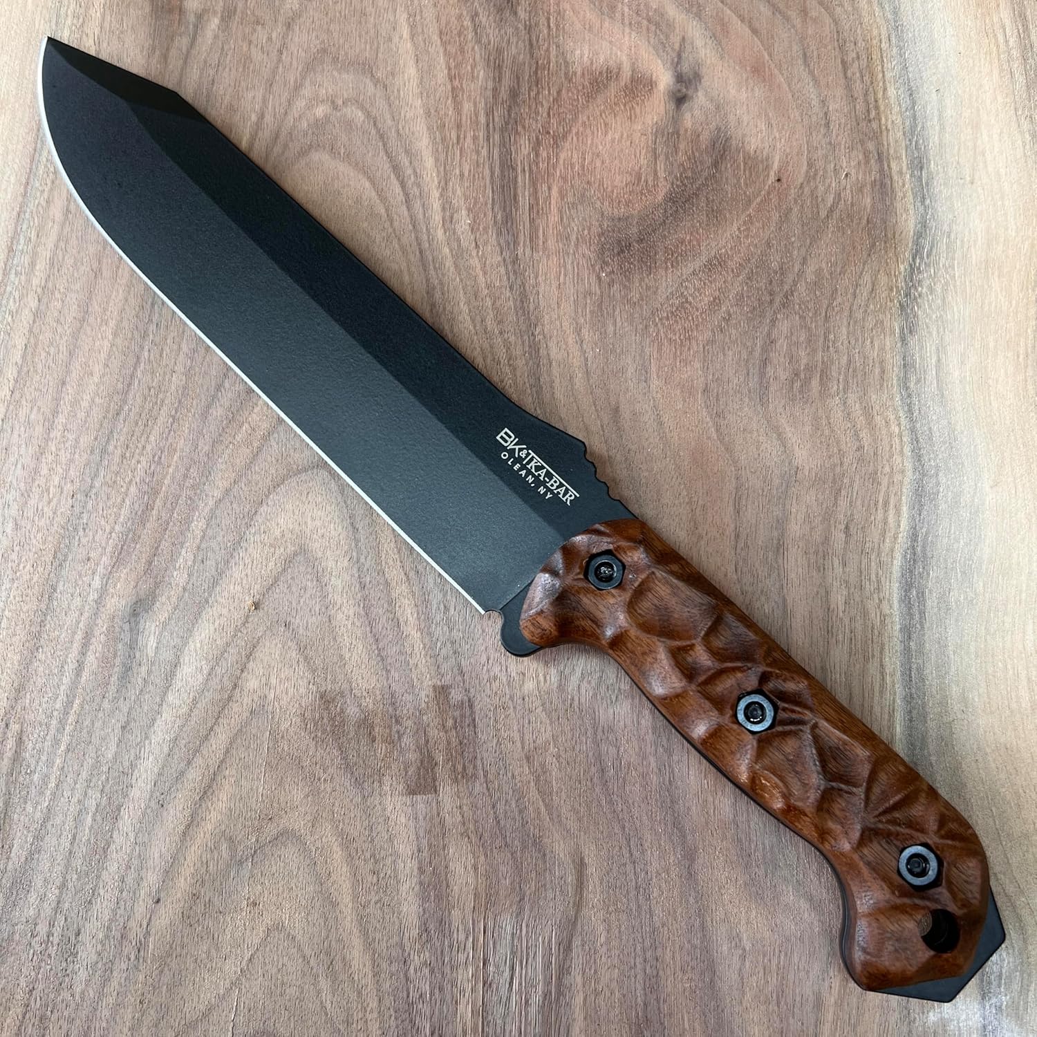 Royalcurl walnut scales handles compatible with Ka-Bar Becker bk-2, bk-7, bk-9, etc models knife
