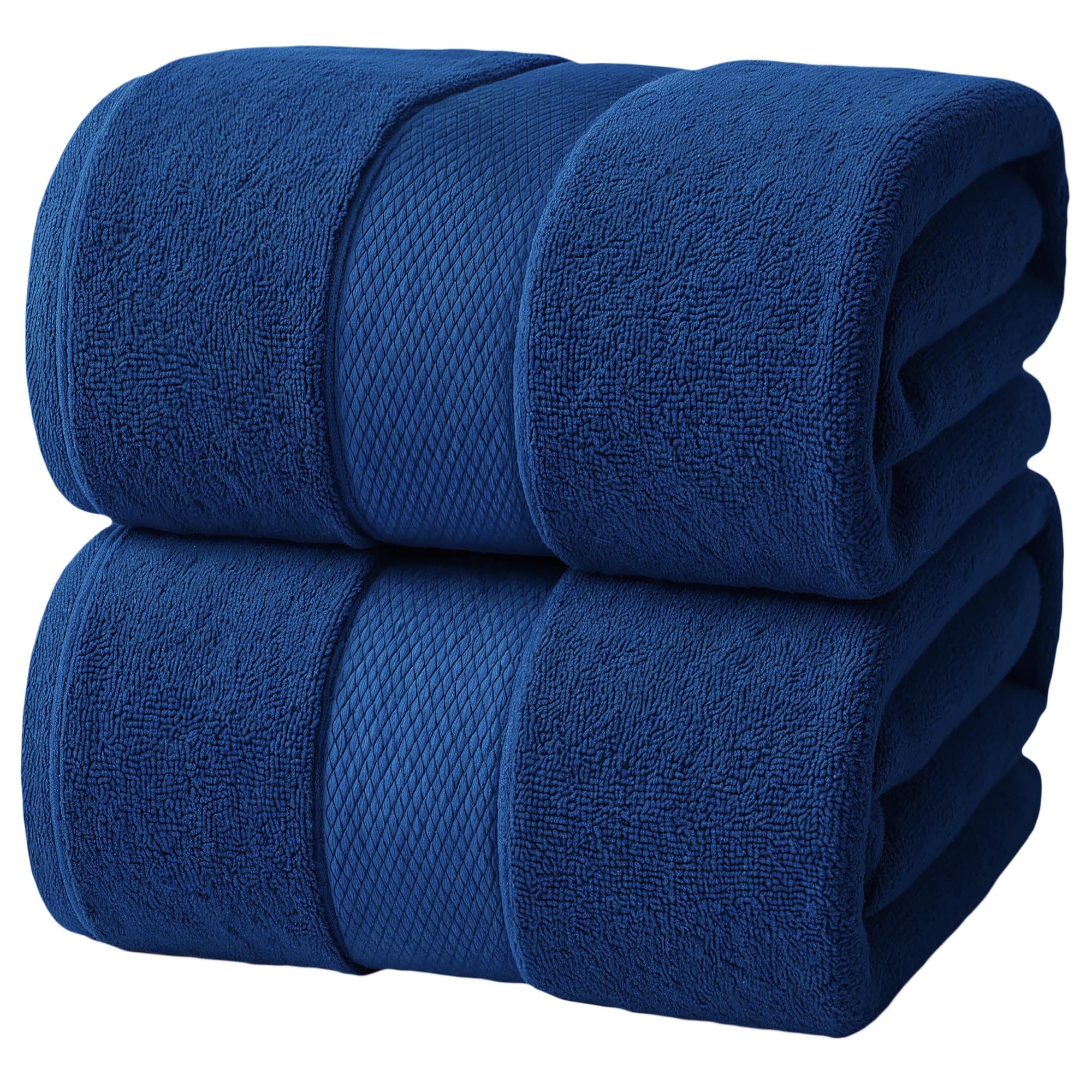 Infinitee Xclusives– Luxury Bath Sheets Towels – 2 Pack 600 GSM (35X70 Inches)– 100% Ring Spun Cotton Large Bath Towels for Bathroom (Tranquil Navy, Bath Sheet Pack of 2)