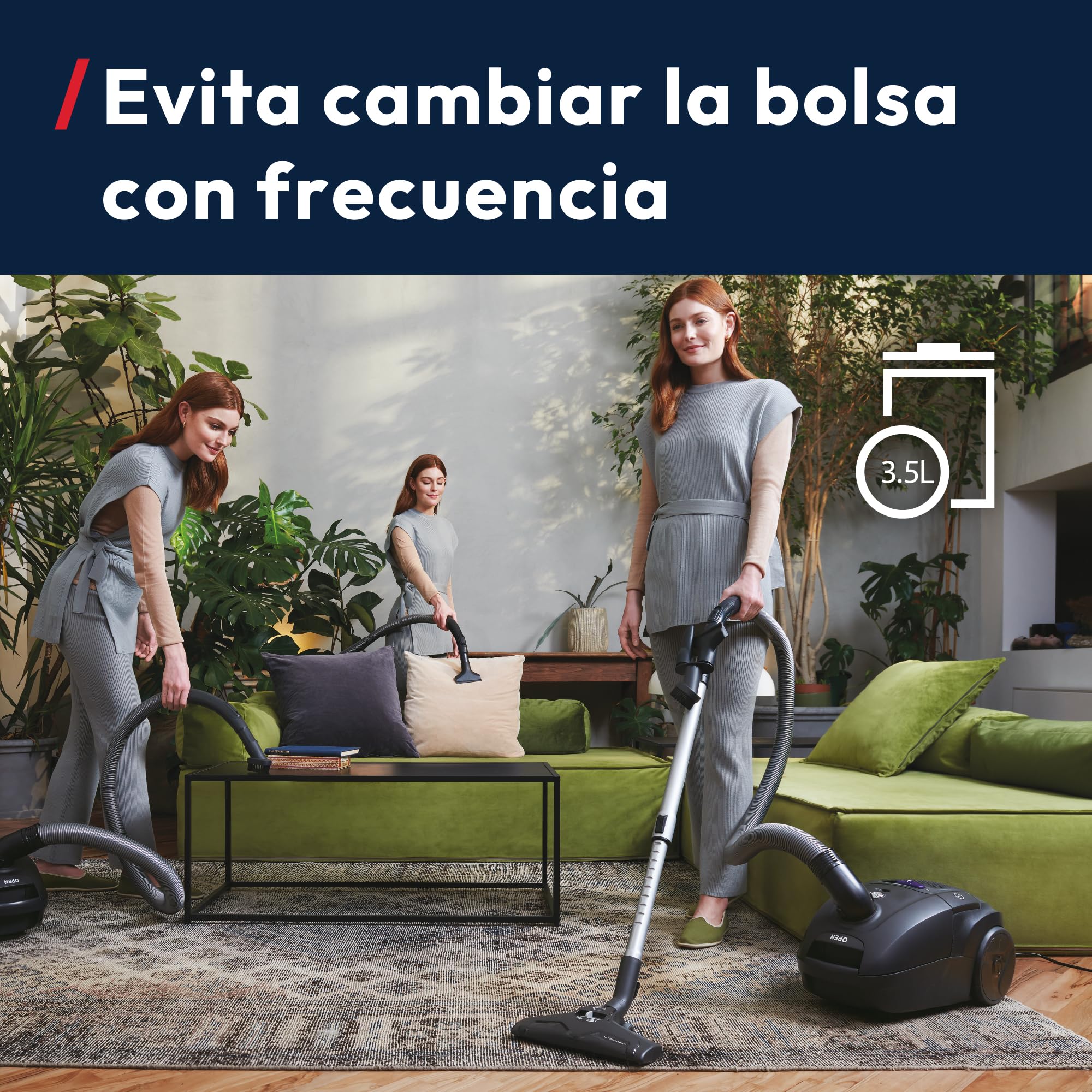 Hoover Telios – Aspirador con Bolsa: Compacto, silencioso (69 dBA), Bolsa de 3,5L, con Cable, Boquilla para parquet, Accesorios Integrados, Radio de acción de 9,6 m, Filtro EPA12 [TXLZ72HM]