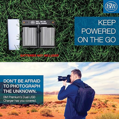 Miniatura 5 de BM Premium Cargador de batería de doble bahía NP-W235 para Fujifilm X-S20, X-T5, X-H2S, GFX 50S II, GFX 100S, GFX100 II, cámara Fujifilm X-T4,