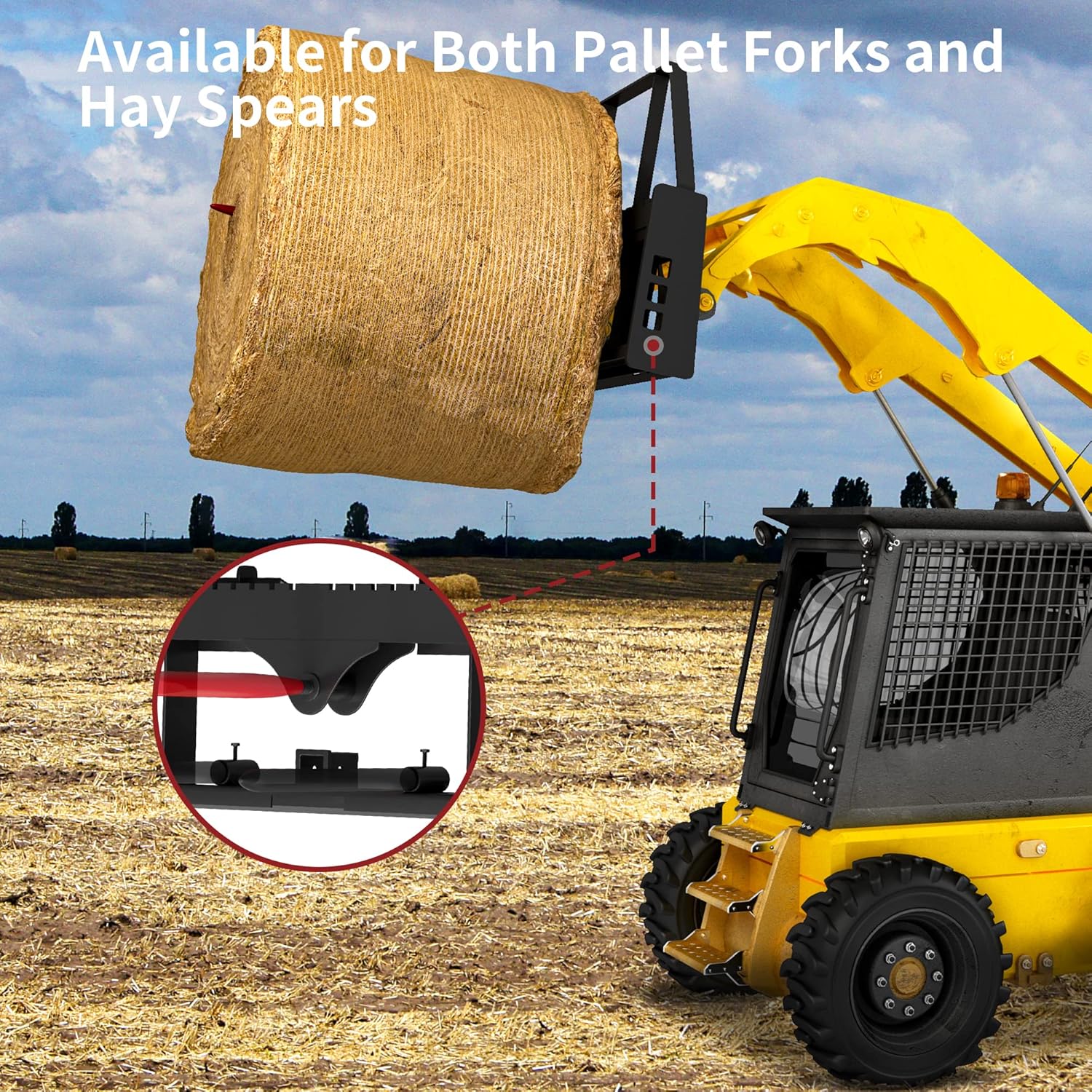 YITAMOTOR 2500 lbs Heavy Duty Skid Steer Pallet Fork Attachment, 45" Pallet Fork Frame with 42" Fork Blades for Loaders Tractors, Made of Alloy Steel