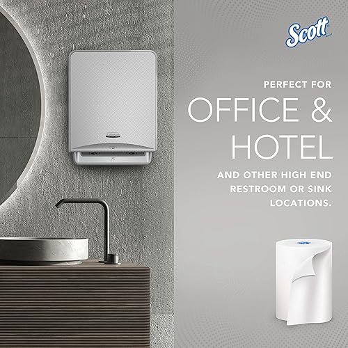 Miniatura 5 de Scott Toallas de papel Pro Hard Roll (43959) para dispensador Scott Pro (solo núcleo azul), bolsillos de absorción, blanco, 900 piesrollo, 6 rollos