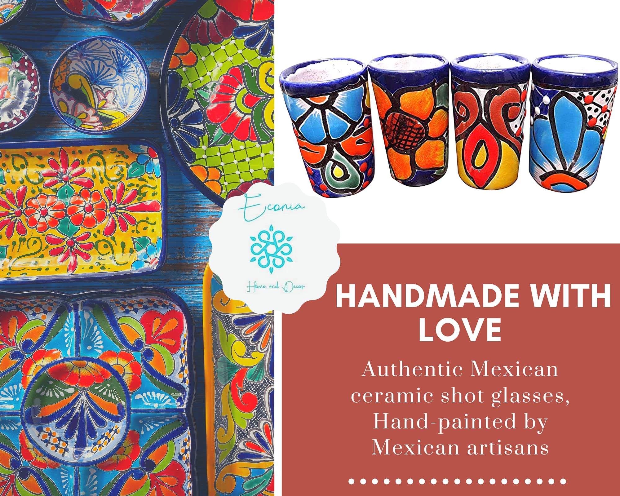 Buy Talavera Shot Glasses Set of 4 Authentic Mexican Tequila Shot