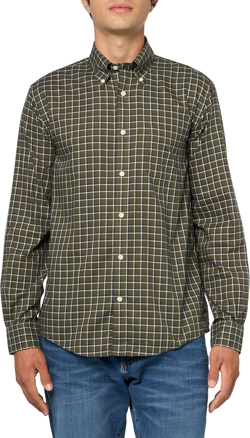 Brooks Brothers Men's Non-Iron Button Down Stretch Twill Long Sleeve Sport Shirt