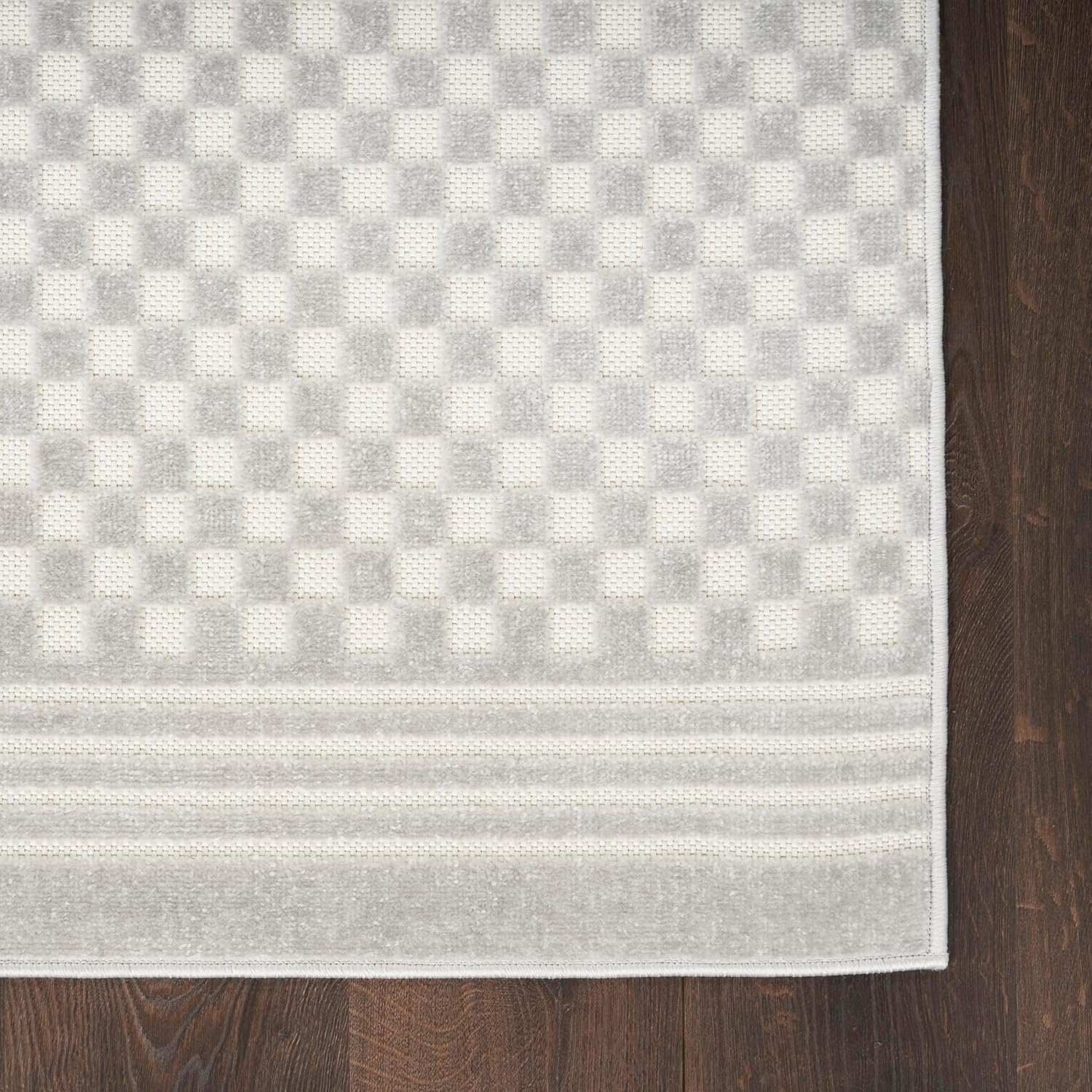 Nourison Home Casual Light Grey 2' x 6' Area Rug - Easy Clean, Non Shedding, Bed Room, Living Room, Dining Room, Kitchen (6' Runner)