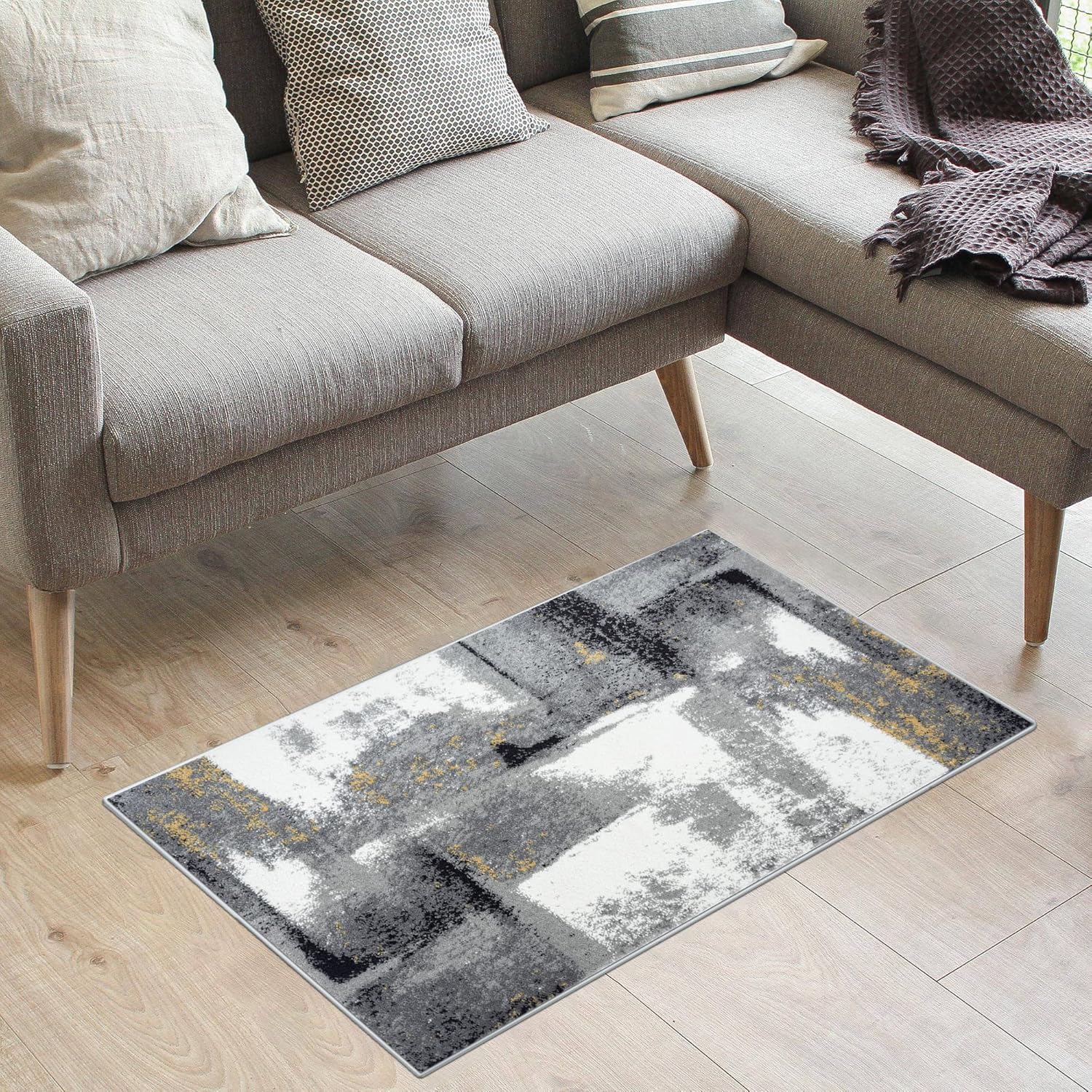 LUXE WEAVERS Lagos Collection 7558 Grey 2x3 Abstract Area Rug