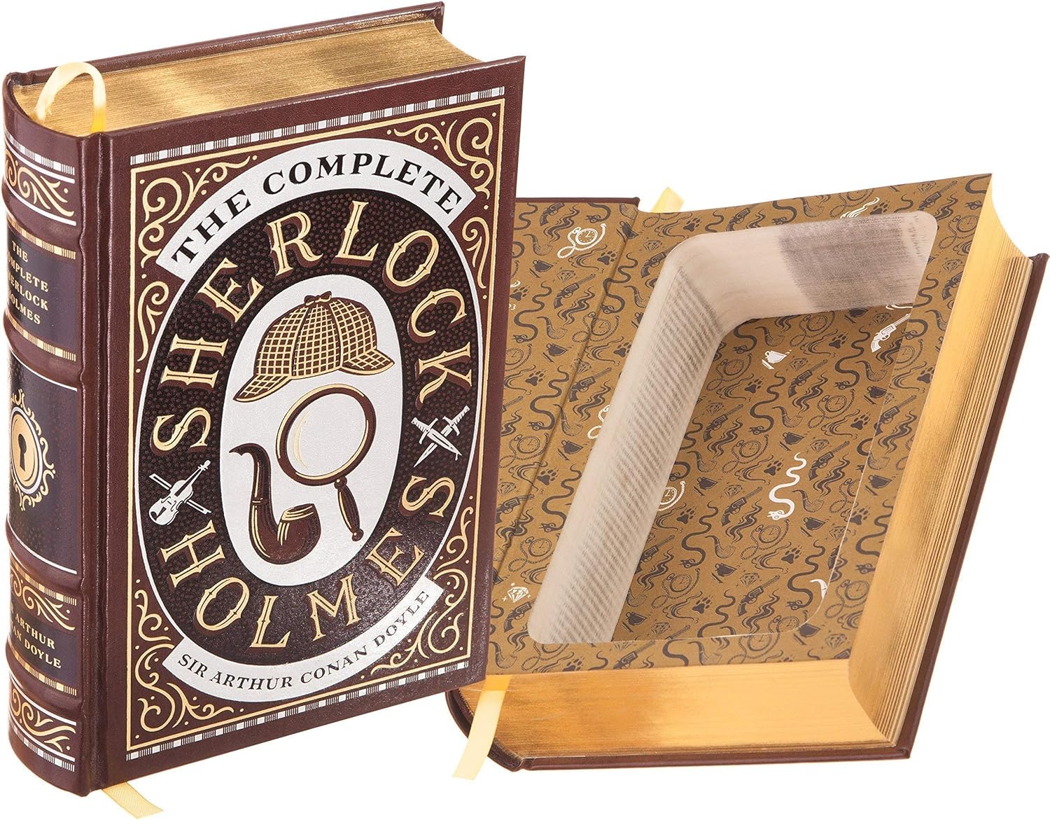 Sherlock Holmes Hollow Book Safe - Leather-bound with Magnetic Closure