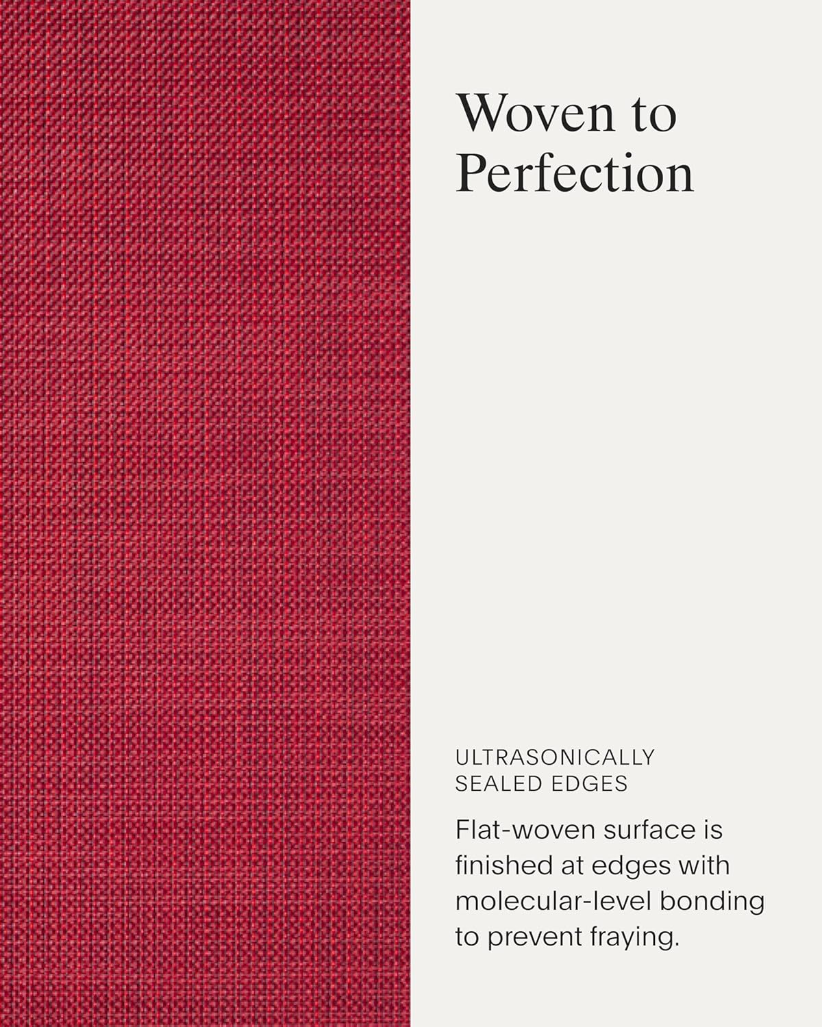 Chilewich Mini Basketweave Placemats - Woven Placemats Set of 4 - Reusable, Stain-Resistant, Indoor/Outdoor Tabletop Protection - Scarlet - 14" x 19.25" Oval