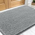 Muddy Mat® AS-SEEN-ON-TV Highly Absorbent Microfiber Door Mat and Pet Rug, Non Slip Thick Washable Area and Bath Mat Soft Chenille for Kitchen Bathroom Bedroom Indoor and Outdoor - Baby Blue 19"X30"
